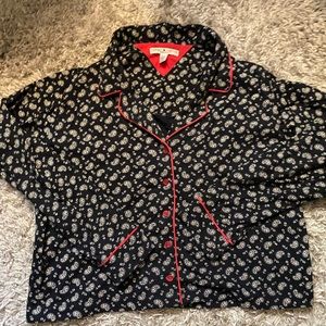 Tommy Hilfiger blue and red Paisley pajama top
